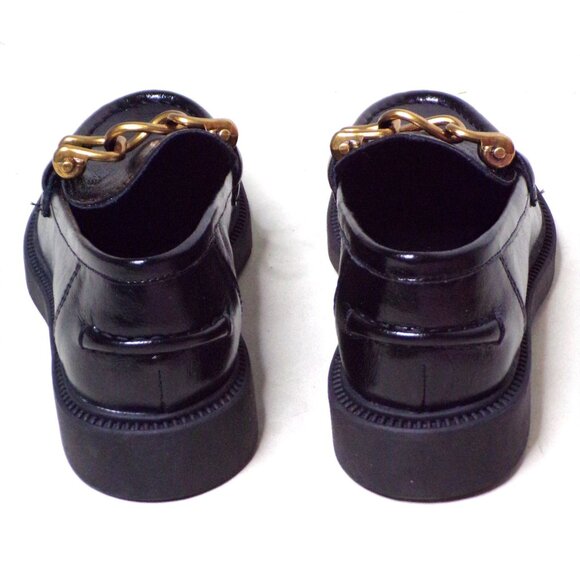 🆕 STEVE MADDEN Karmine Loafer Shoe Leather Gold Chain Black 5.5 - Picture 5 of 6